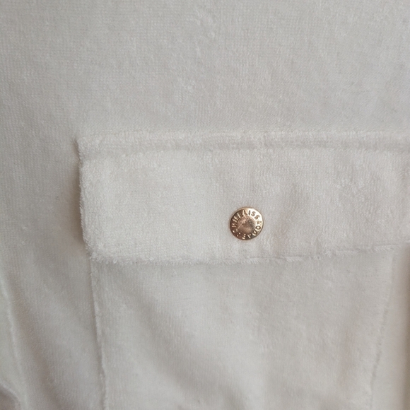 Melissa Obadash Tori White Terry Snap Shirt - Picture 4 of 5